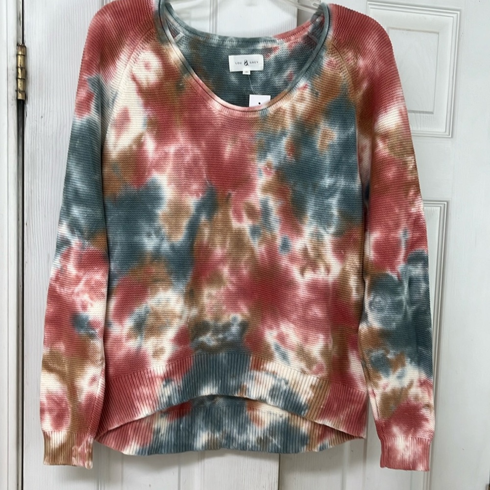 Lou & Grey Loft long sleeve hi low sweater - multicolor - sz S